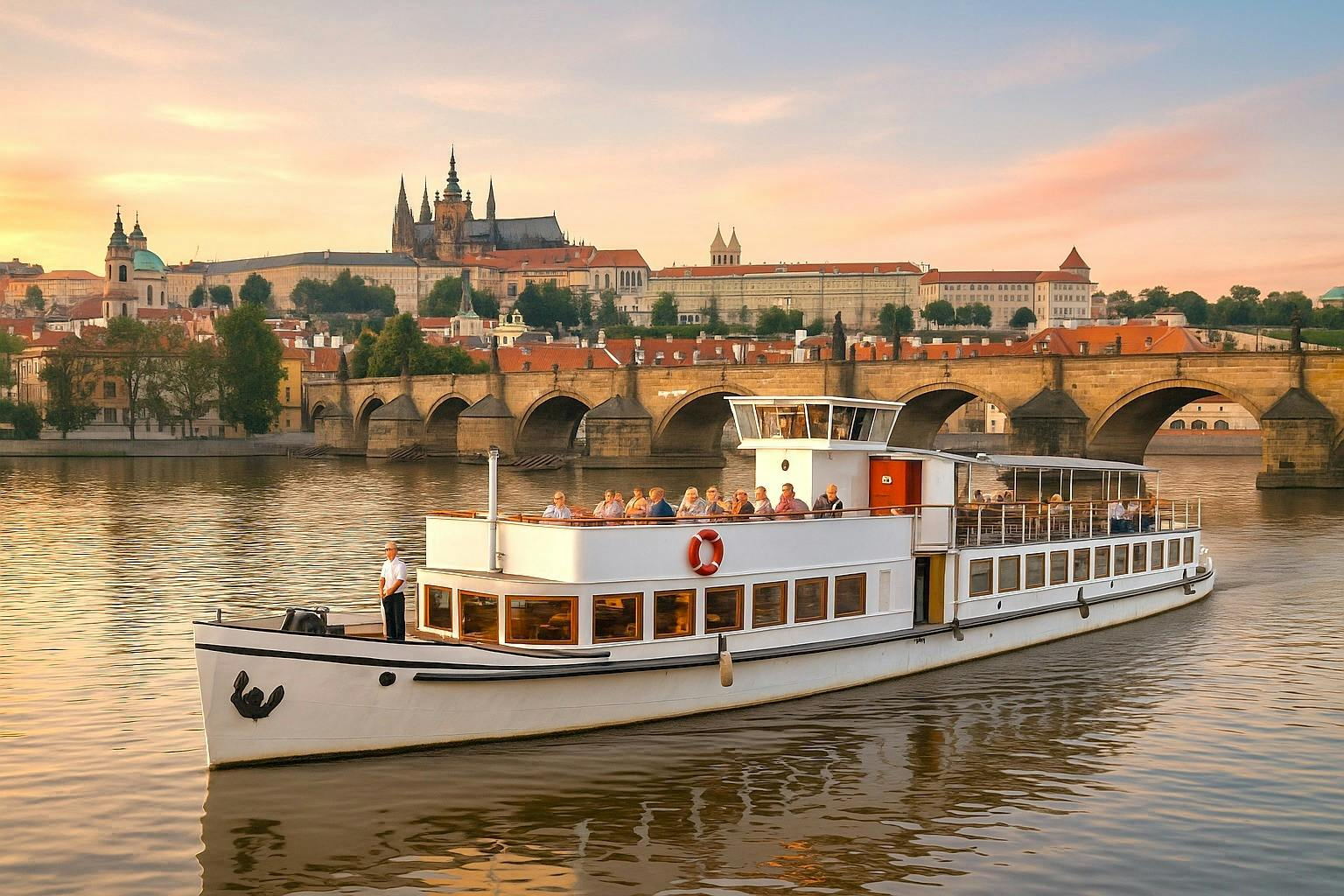 Prague: Boat Tour + Audio Guide + Snack & Drink - Photo 1 of 4